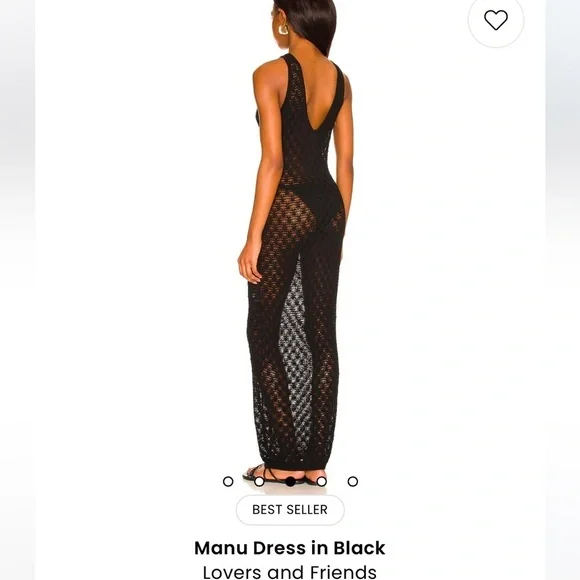 NWT Lovers and Friends black dress cover up, size Large - Picture 2 of 8